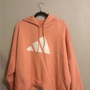 NWOT adidas Peach Pullover Cropped Hoodie